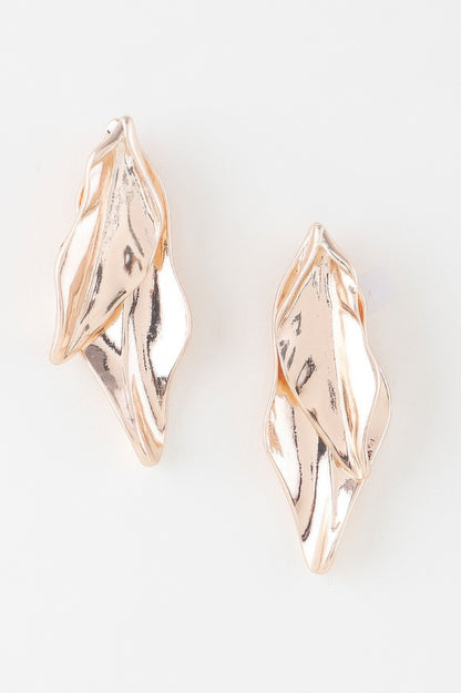 Shiny Double Leaf Drop Earrings - Tigbul's Variety Fashion Shop