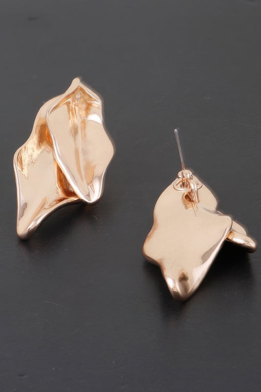 Shiny Double Leaf Drop Earrings - Tigbul's Variety Fashion Shop