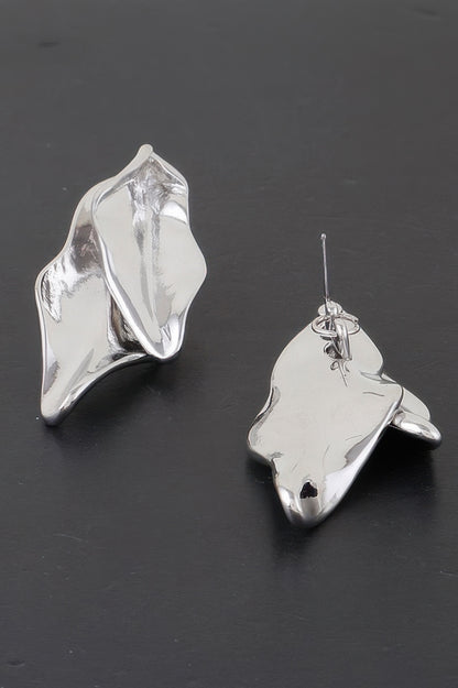 Shiny Double Leaf Drop Earrings - Tigbul's Variety Fashion Shop