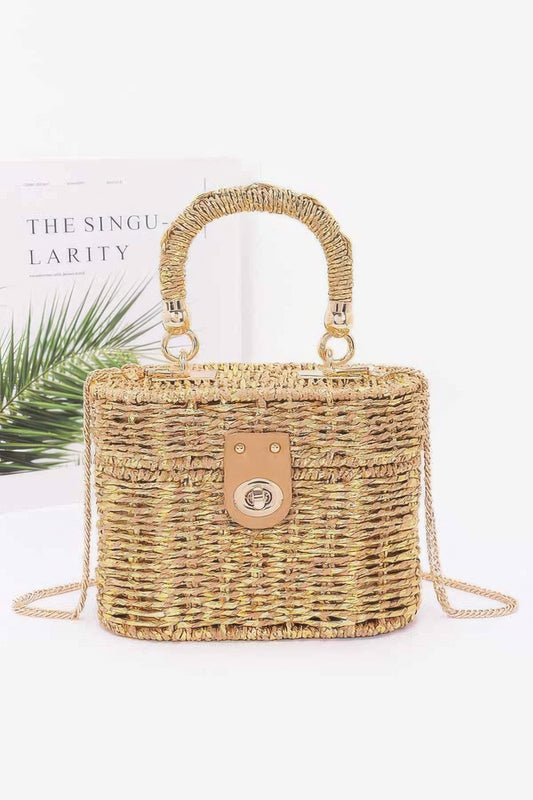 Braided Cotton Box Top Handle Bag - Tigbul's Variety Fashion Shop