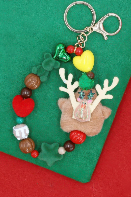 Rudolph Reindeer Christmas Keychain Bracelet - Tigbul's Variety Fashion Shop