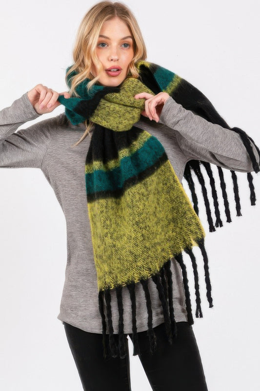 Brushed Multi Color Stripe Scarf - Tigbul's Variety Fashion Shop