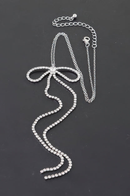 Rhinestone Bow Necklace - Tigbul's Variety Fashion Shop