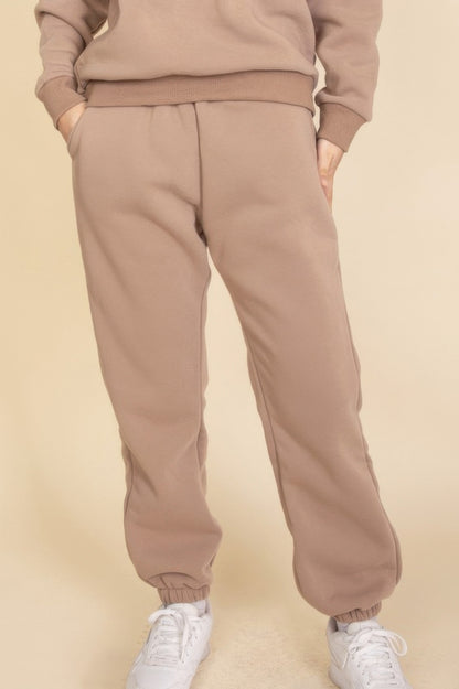 Poly Fleece Elastic Waist Joggers - Tigbul's Variety Fashion Shop