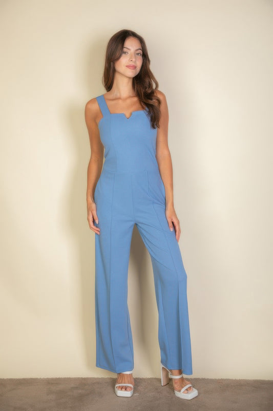 Notched Neck Cami Jumpsuit - Tigbul's Variety Fashion Shop