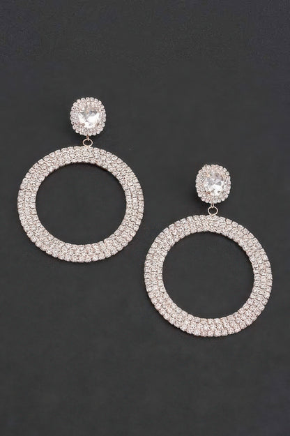 Luxury Rhinestone Circular Earrings - Tigbul's Variety Fashion Shop