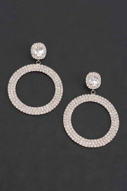Luxury Rhinestone Circular Earrings - Tigbul's Variety Fashion Shop
