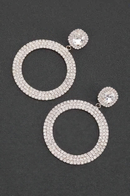 Luxury Rhinestone Circular Earrings - Tigbul's Variety Fashion Shop