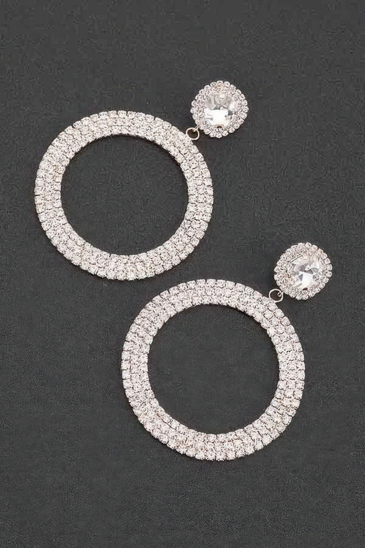 Luxury Rhinestone Circular Earrings - Tigbul's Variety Fashion Shop