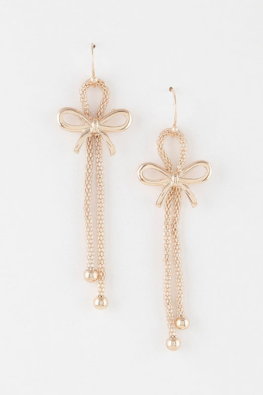 Box Chain Ribbon Earrings - Tigbul's Variety Fashion Shop