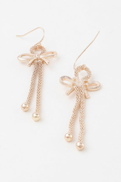 Box Chain Ribbon Earrings - Tigbul's Variety Fashion Shop