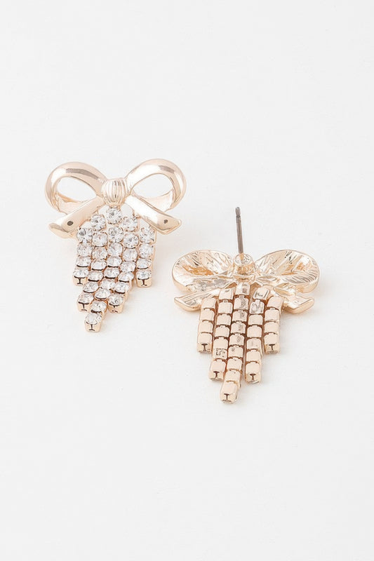 Ribbon Curtain Drop Earrings - Tigbul's Variety Fashion Shop