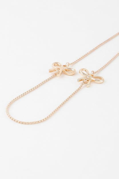 Double Ribbon Chain Necklace - Tigbul's Variety Fashion Shop
