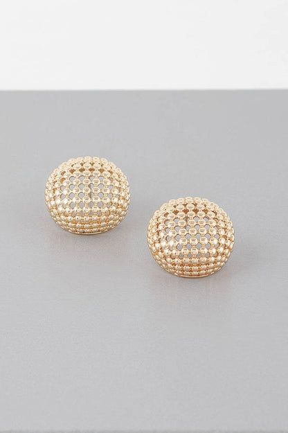 Beaded Dome Stud Earrings - Tigbul's Variety Fashion Shop