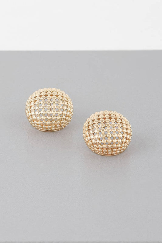 Beaded Dome Stud Earrings - Tigbul's Variety Fashion Shop