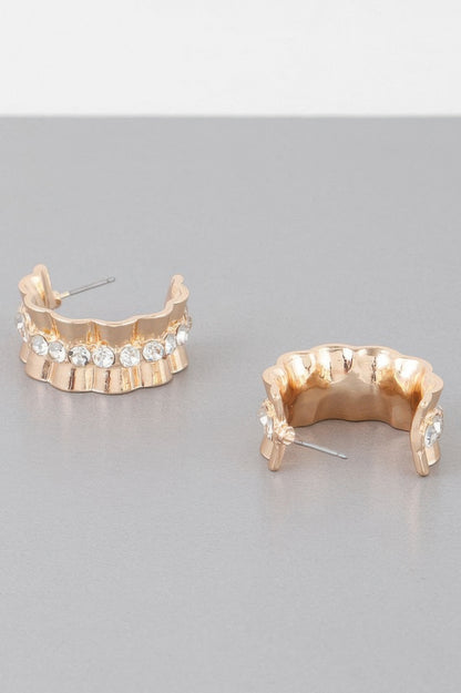 Jeweled Lace Hoop Earrings - Tigbul's Variety Fashion Shop