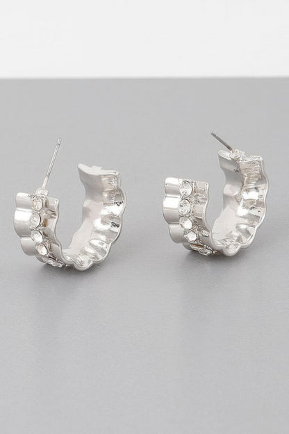 Jeweled Lace Hoop Earrings - Tigbul's Variety Fashion Shop