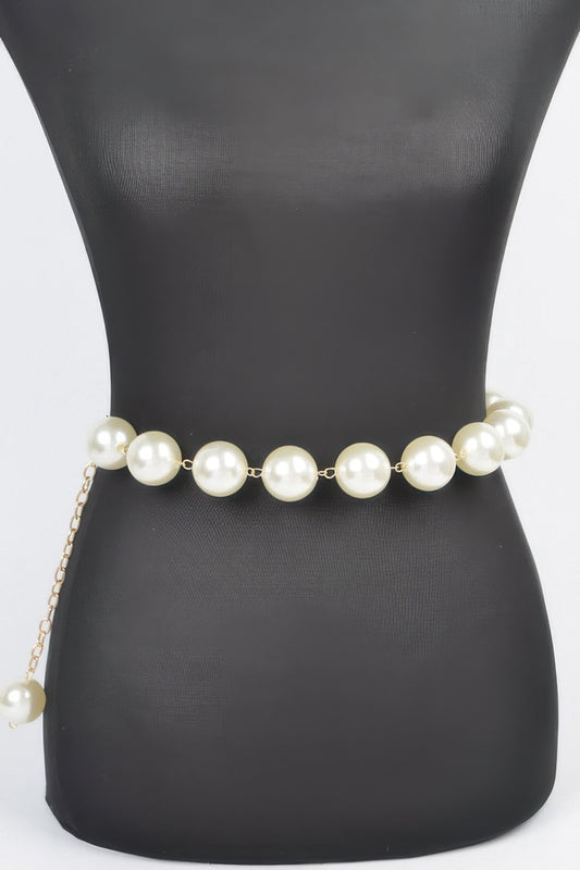 Oversized Pearl Chain Belt - Tigbul's Variety Fashion Shop