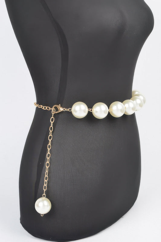 Oversized Pearl Chain Belt - Tigbul's Variety Fashion Shop