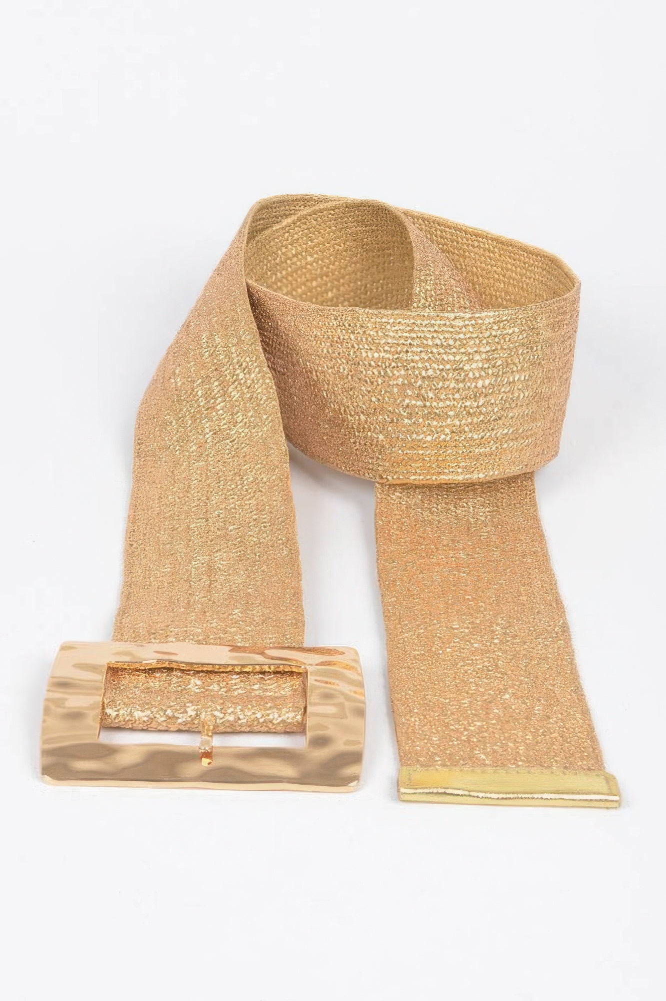 Rectangle Metal Buckle Stretch Plussize Straw Belt - Tigbul's Variety Fashion Shop