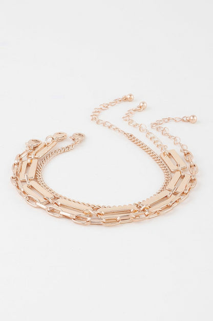 Triple Plate Curb Link Chain Bracelet - Tigbul's Variety Fashion Shop
