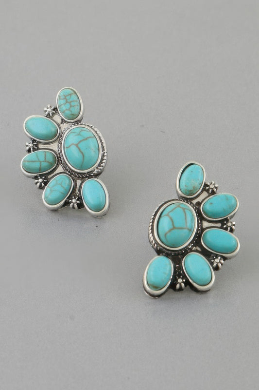 Antique Half Flower Stud Earrings - Tigbul's Variety Fashion Shop