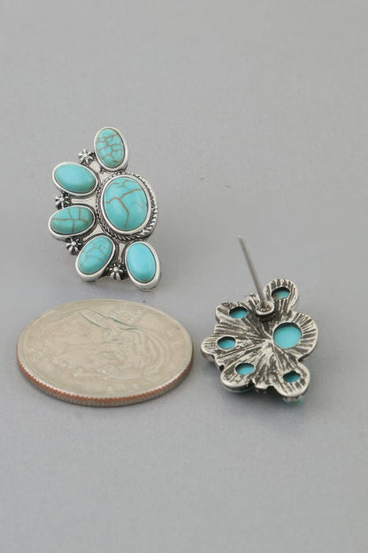 Antique Half Flower Stud Earrings - Tigbul's Variety Fashion Shop