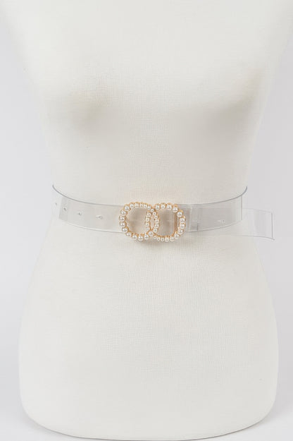 Pearl Buckle Transparent Belt - Tigbul's Variety Fashion Shop