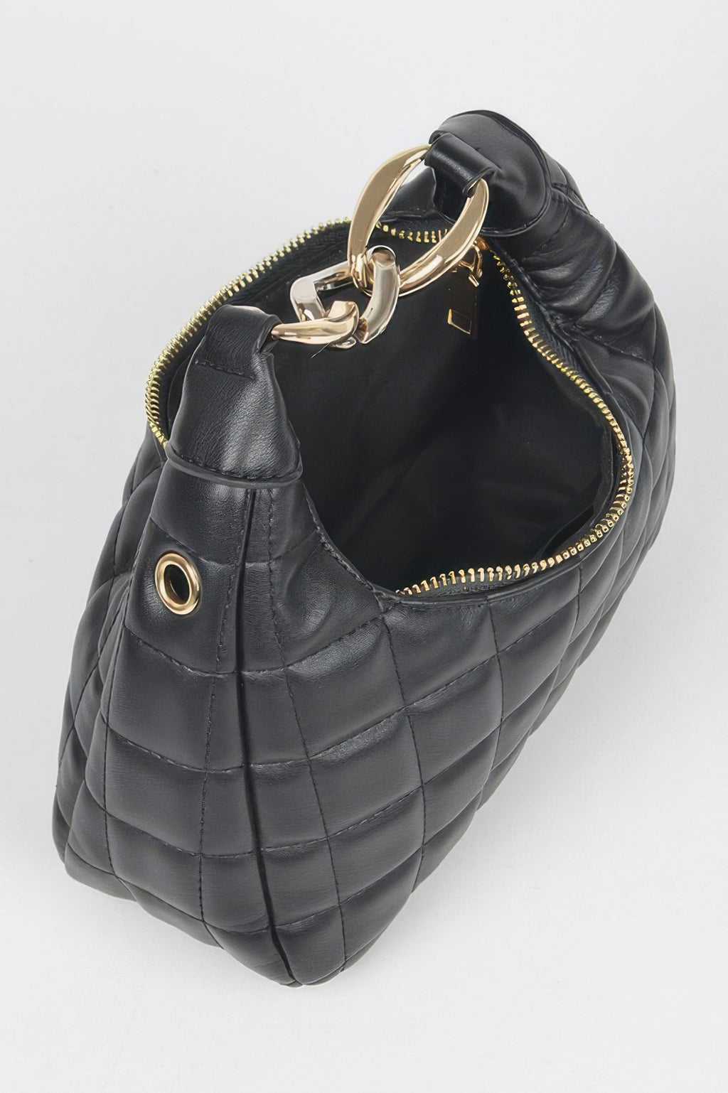 Quilted Faux Leather Hobo Bag - Tigbul's Variety Fashion Shop