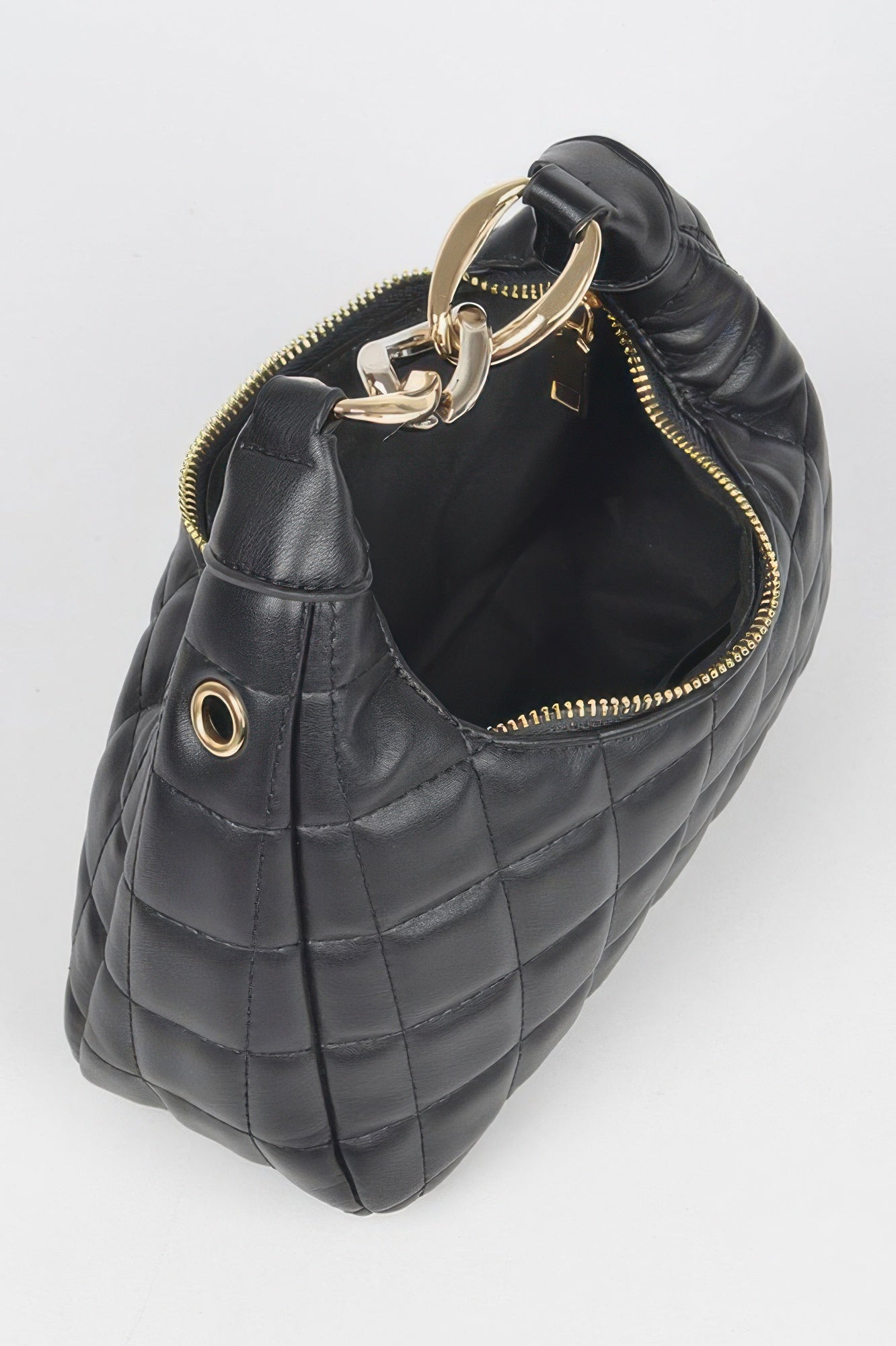 Quilted Faux Leather Hobo Bag - Tigbul's Variety Fashion Shop