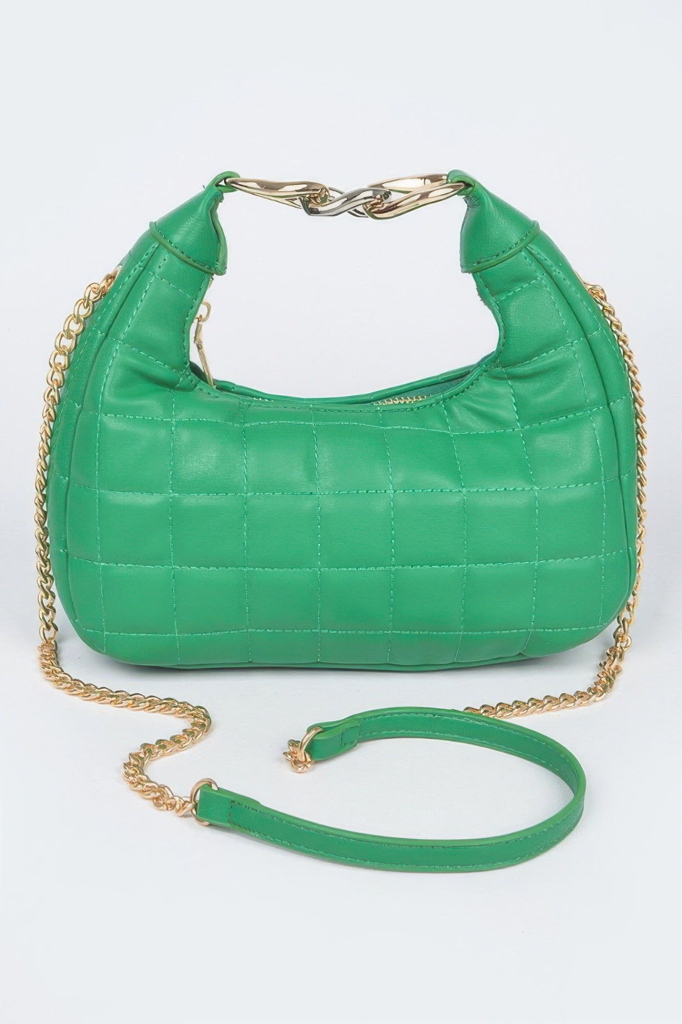 Quilted Faux Leather Hobo Bag - Tigbul's Variety Fashion Shop