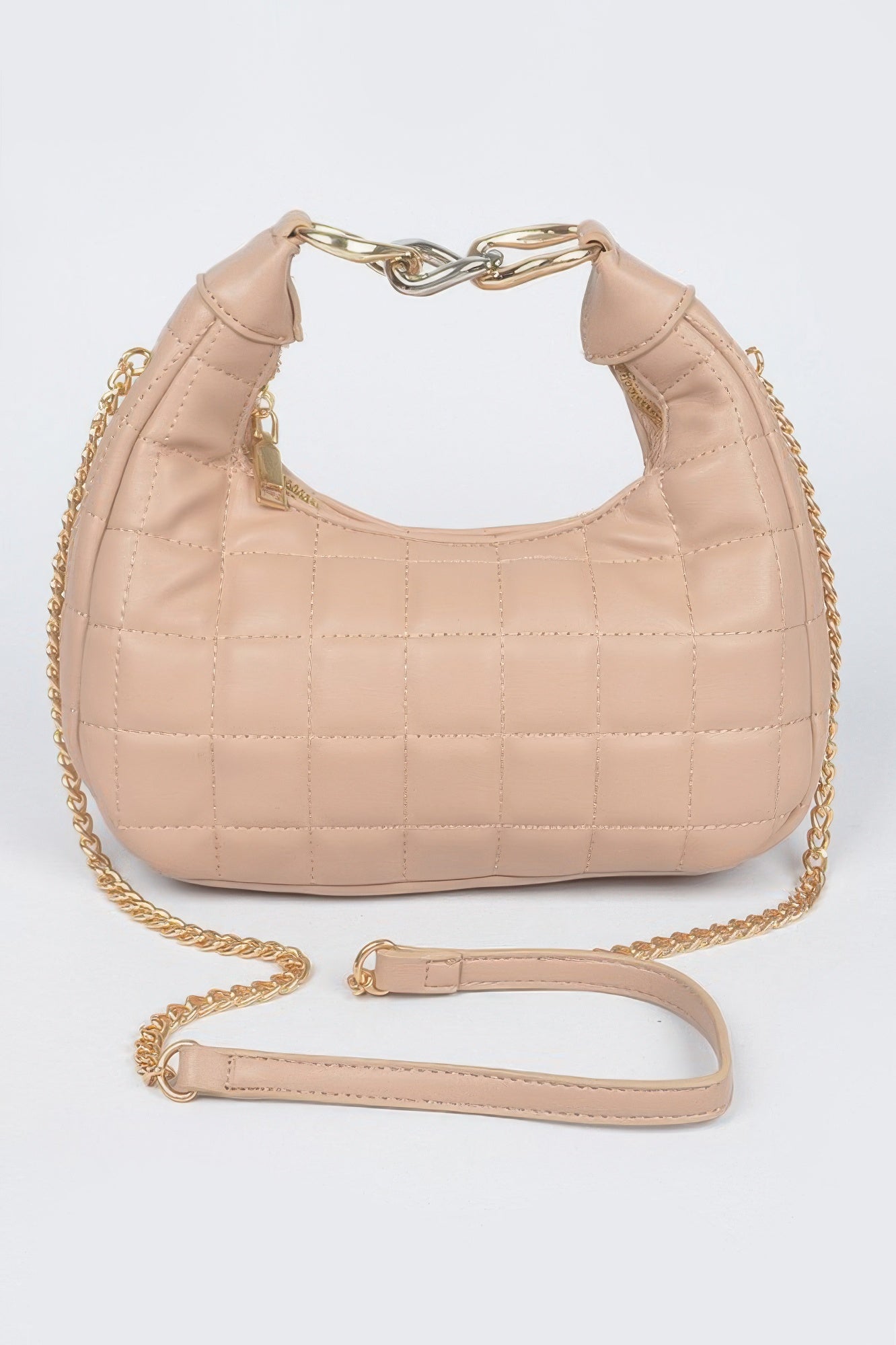 Quilted Faux Leather Hobo Bag - Tigbul's Variety Fashion Shop