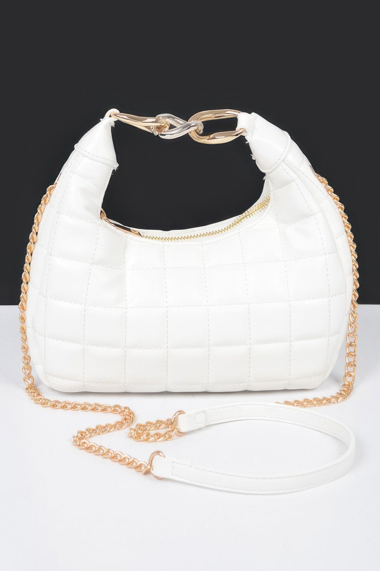 Quilted Faux Leather Hobo Bag - Tigbul's Variety Fashion Shop