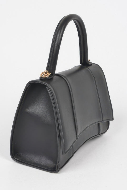 Faux Leather Top Handle Bag - Tigbul's Variety Fashion Shop
