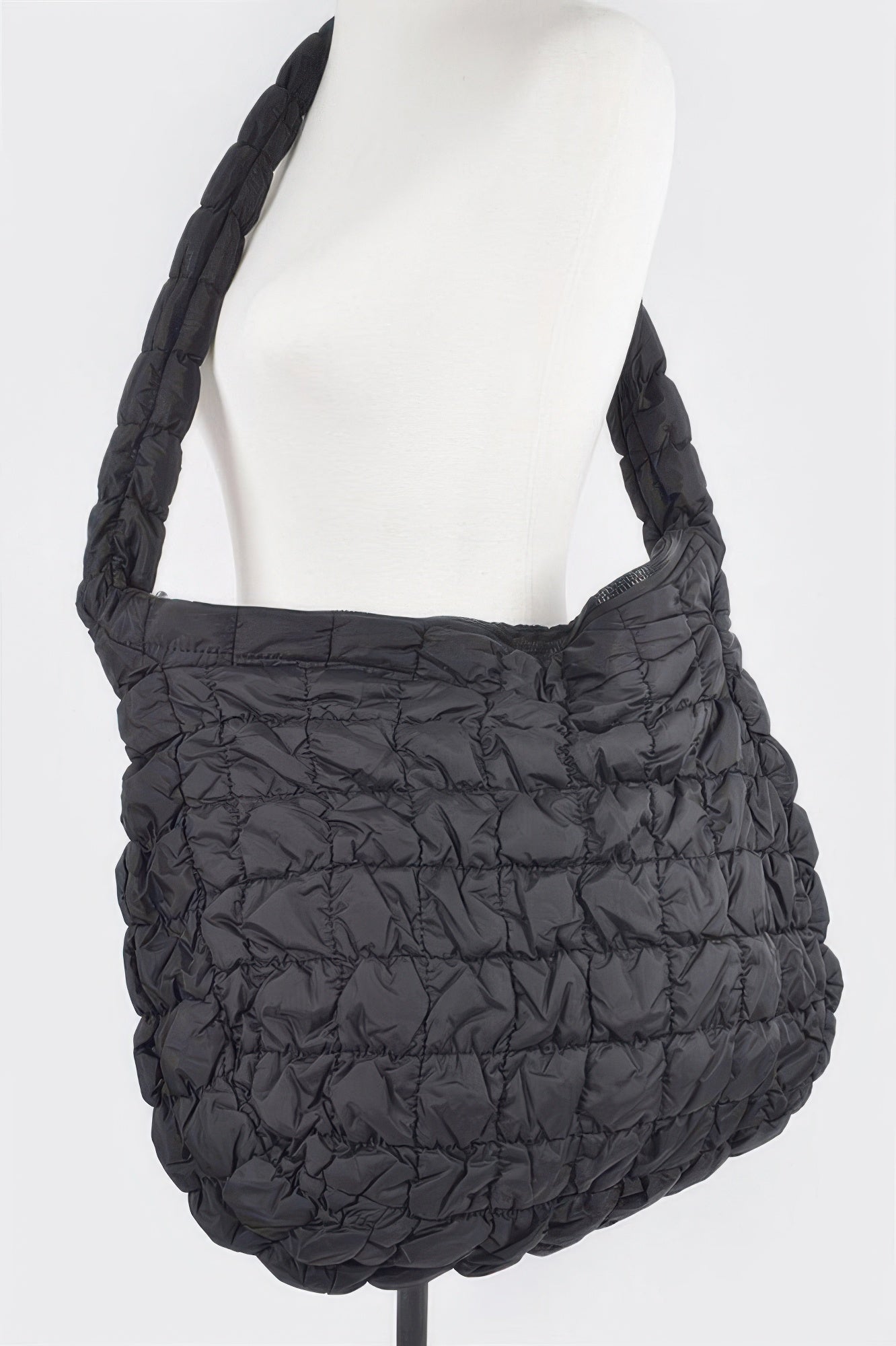 Quilted Nylon Oversize Crossbody Bag - Tigbul's Variety Fashion Shop