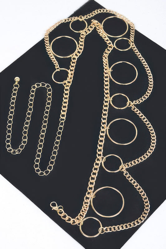 Multi O Ring Layered Chain Belt - Tigbul's Variety Fashion Shop