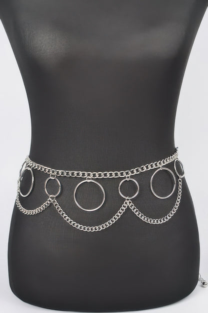 Multi O Ring Layered Chain Belt - Tigbul's Variety Fashion Shop