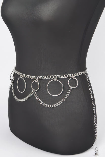 Multi O Ring Layered Chain Belt - Tigbul's Variety Fashion Shop