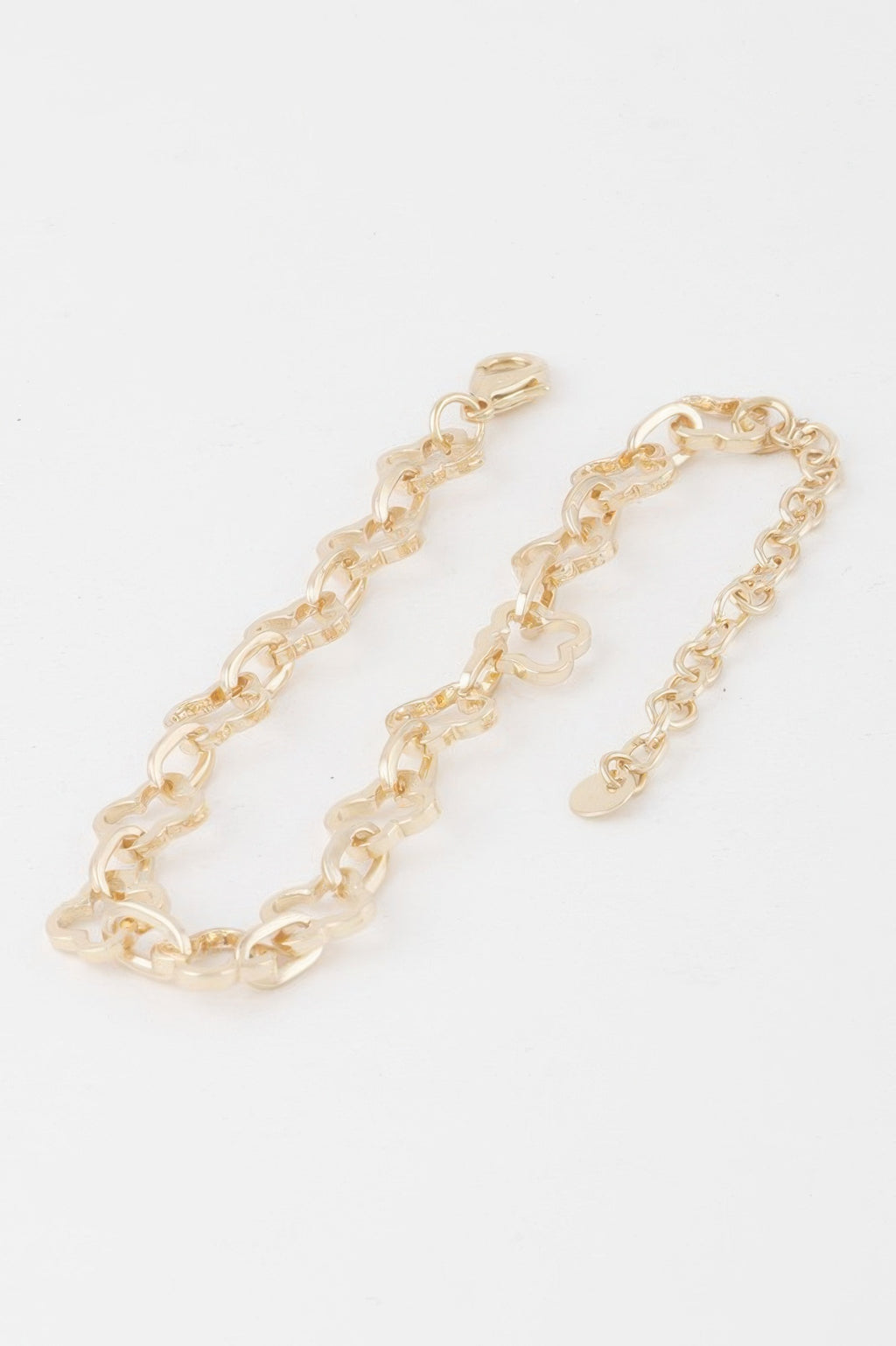Clover link chain bracelet, gold-tone chain with clover charms and lobster clasp