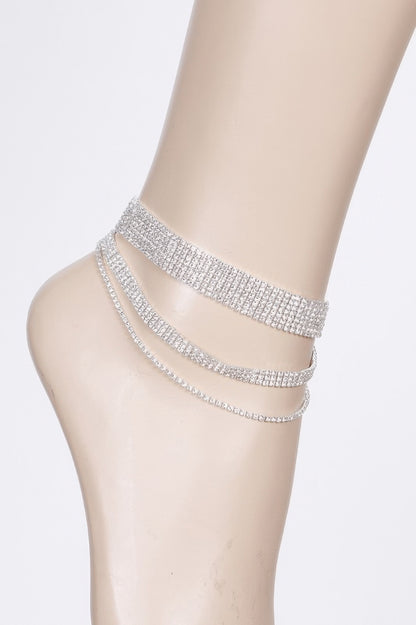 Layered Rhinestone Anklet - Tigbul's Variety Fashion Shop