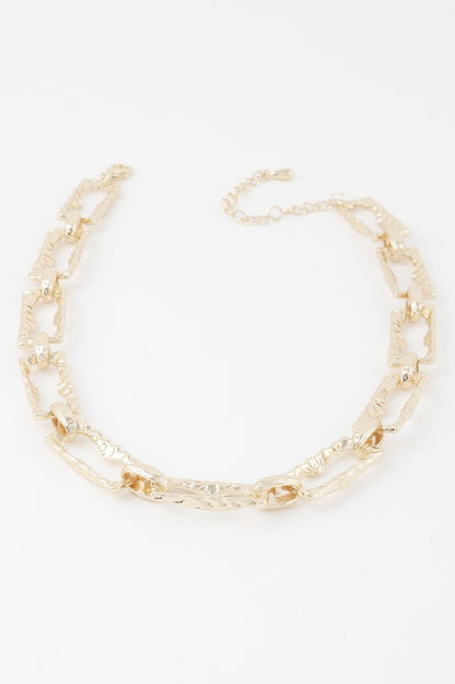 Hammered Link Chain Necklace - Tigbul's Variety Fashion Shop