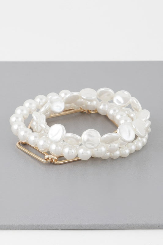 Multi Faux Pearls Bracelet - Tigbul's Variety Fashion Shop