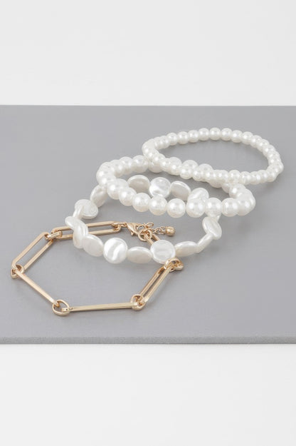 Multi Faux Pearls Bracelet - Tigbul's Variety Fashion Shop