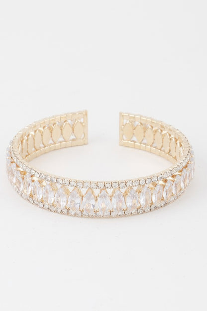 Classic Crystal Bar Cuff Bracelet - Tigbul's Variety Fashion Shop