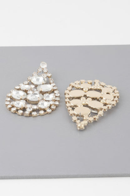 Rhinestone Tear Drop Earrings - Tigbul's Variety Fashion Shop