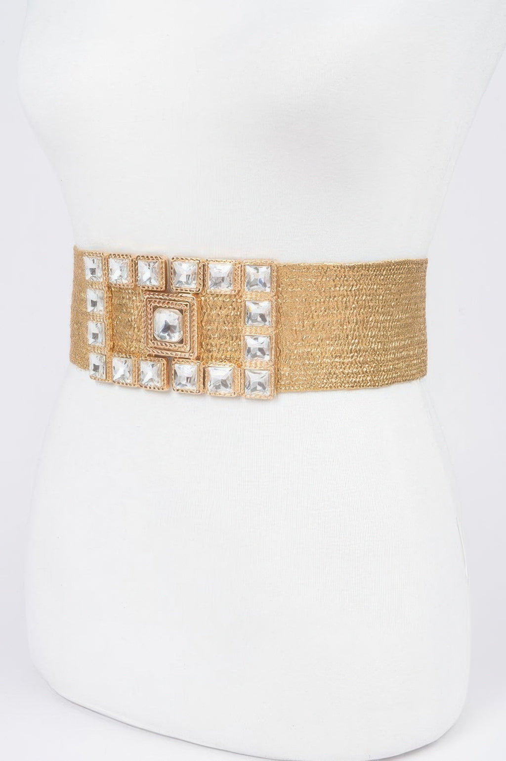 Stone Buckle Elastic Faux Straw Belt - Tigbul's Variety Fashion Shop
