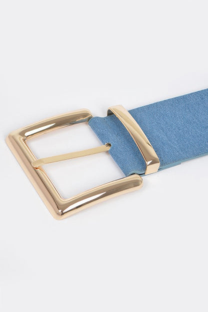 Oversized Metal Buckle Denim Waist Belt - Tigbul's Variety Fashion Shop