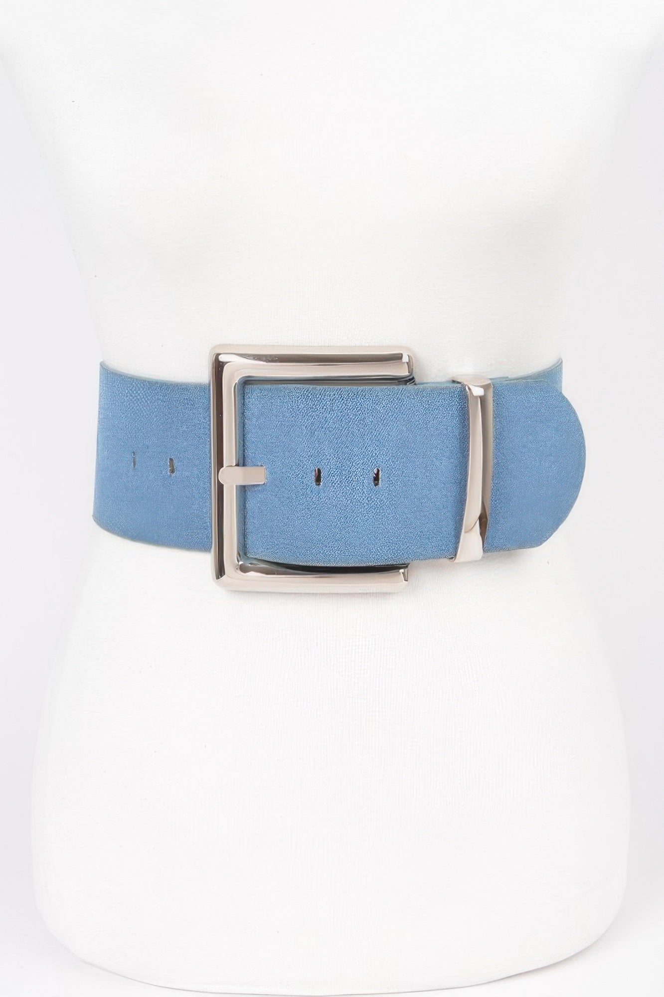 Oversized Metal Buckle Denim Waist Belt - Tigbul's Variety Fashion Shop