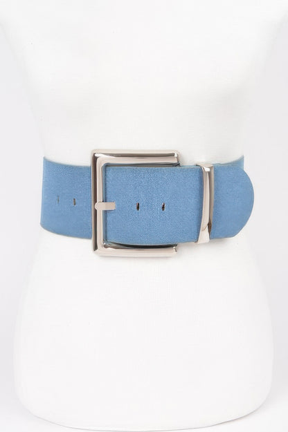 Oversized Metal Buckle Denim Waist Belt - Tigbul's Variety Fashion Shop