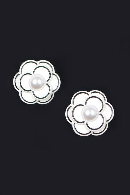 Faux Pearl Acrylic Flower Earring - Tigbul's Variety Fashion Shop